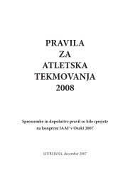 pravila za atletska tekmovanja 2008 - Atletska zveza Slovenije