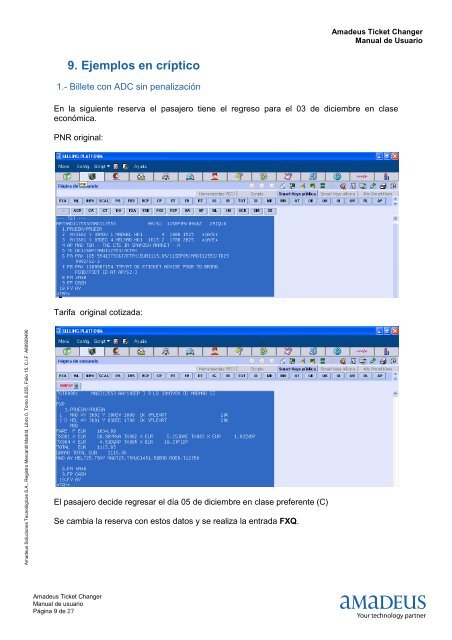 AMADEUS TICKET CHANGER (ATC)