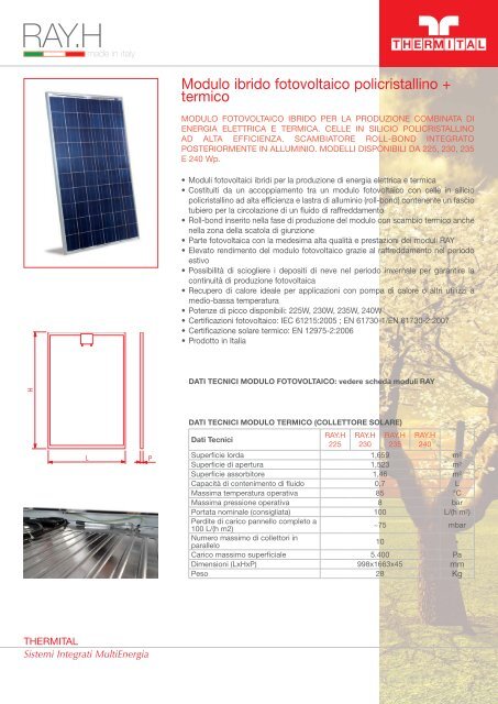 Scheda Tecnica - thermital