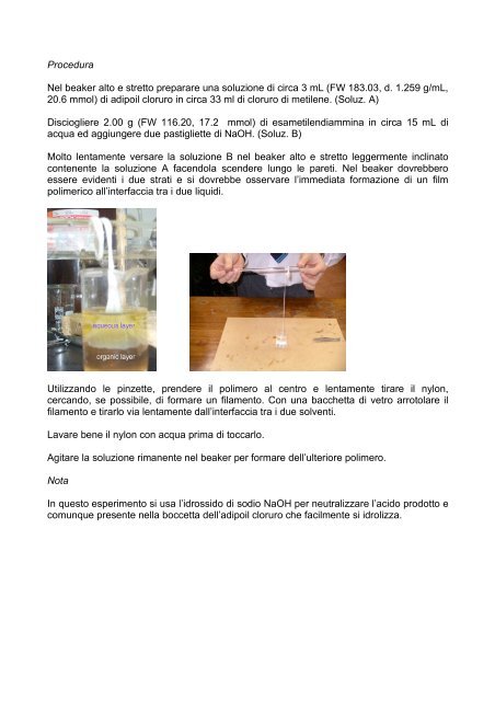 Preparazione del Nylon6,6 - Lauree Scientifiche