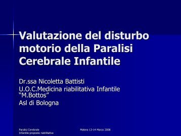 Valutazione del disturbo motorio della Paralisi Cerebrale Infantile