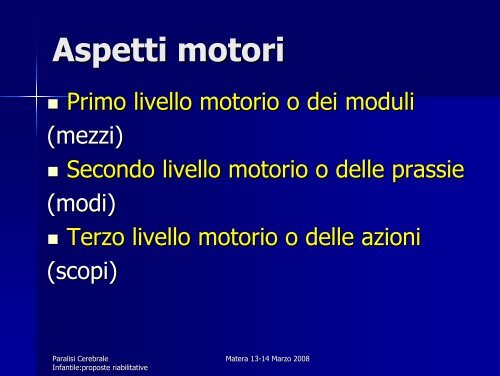 Valutazione del disturbo motorio della Paralisi Cerebrale Infantile