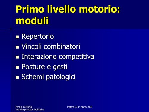 Valutazione del disturbo motorio della Paralisi Cerebrale Infantile