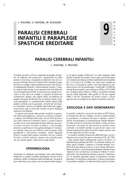 Paralisi cerebrali infantili e paraplegie spastiche ereditarie - TESTO