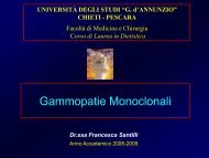 Gammopatie Monoclonali - Facolta' di Medicina e Chirurgia - Chieti