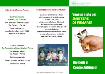 Depliant dei centri antifumo - Azienda Ospedaliera di Parma