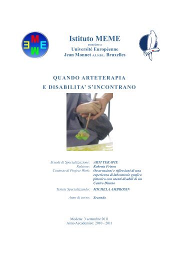 Quando Arteterapia e disabilità s'incontrano - Istituto Meme S.r.l.