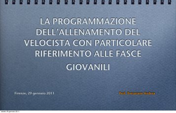 la programmazione dell'allenamento del velocista con particolare ...