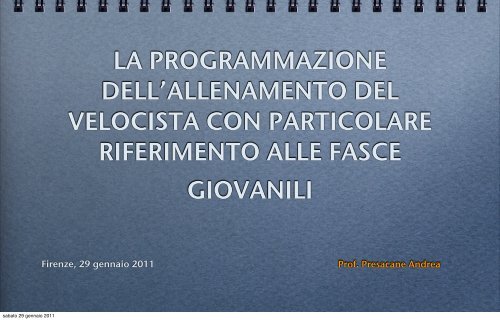 la programmazione dell'allenamento del velocista con particolare ...