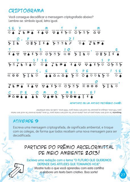 Cartilha 6º ao 9º ano - Fundação ArcelorMittal Brasil