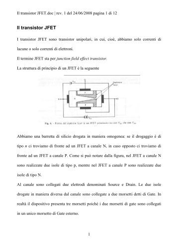 Il transistor JFET - Antoniosantoro.com
