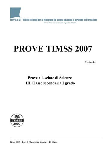 PROVE TIMSS 2007 - Invalsi