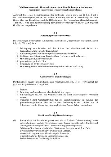 05 Satzung der Gemeinde Ammersbek über die Erhebung