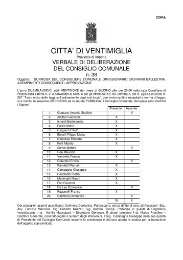 CITTA' DI VENTIMIGLIA - Comune di Ventimiglia