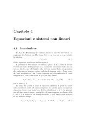 Capitolo 4 Equazioni e sistemi non lineari