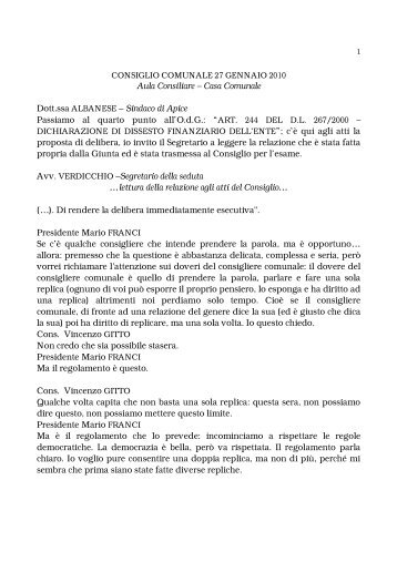 Aula Consiliare – Casa Comunale Dott.ssa ... - Comune di Apice