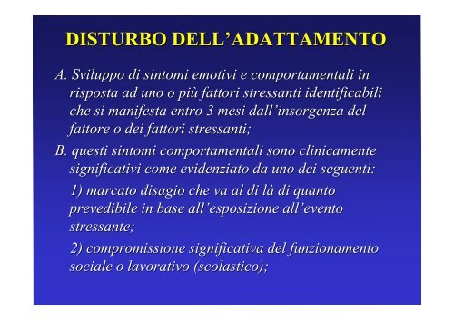 Disturbo dell'Adattamento - Psicopatologia forense