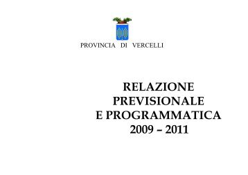 Relazione previsionale e programmatica - Provincia di Vercelli