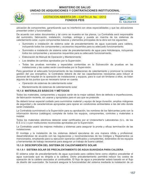 especificaciones tecnicas de licitación publica - Ministerio de Salud