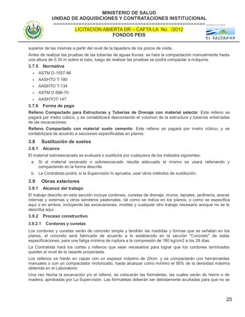 especificaciones tecnicas de licitación publica - Ministerio de Salud