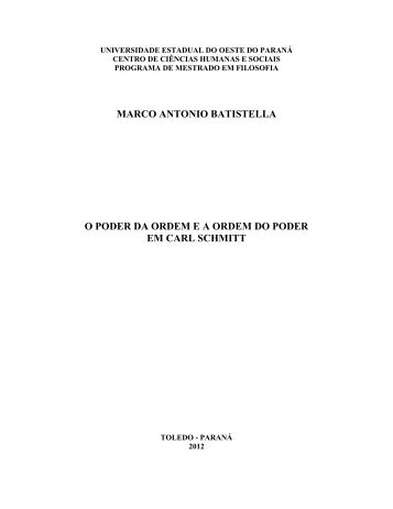 marco antonio batistella o poder da ordem ea ordem do ... - Unioeste