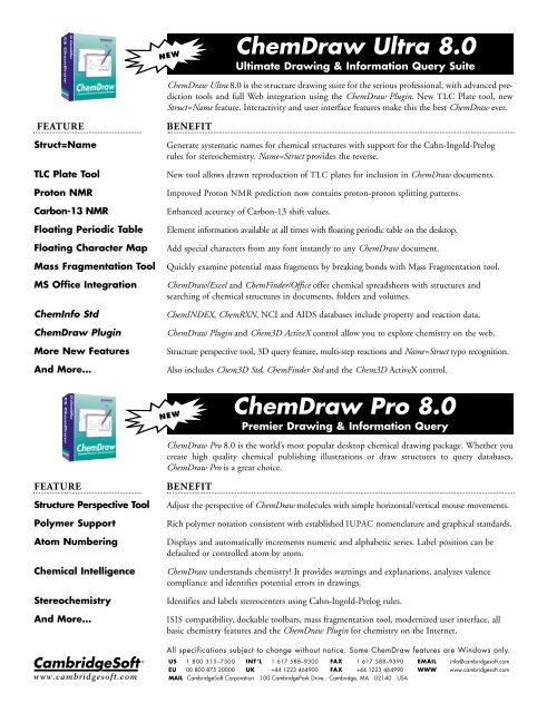 ChemDraw Ultra 8.0 ChemDraw Pro 8.0 - COMSOL ONLINE