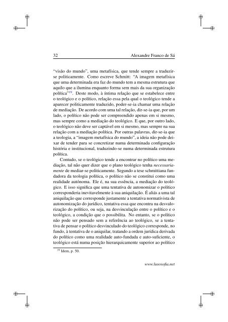 DO DECISIONISMO À TEOLOGIA POLÍTICA - LusoSofia