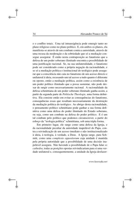 DO DECISIONISMO À TEOLOGIA POLÍTICA - LusoSofia