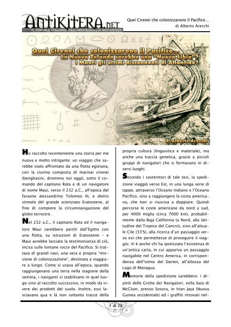 Quei Cirenei che colonizzarono il Pacifico… di Alberto ... - Liutprand