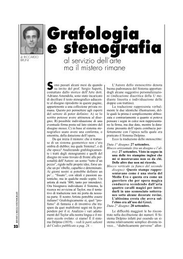 Grafologia e stenografia - Fondazione Giulietti