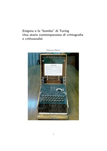 Enigma e la “bomba” di Turing Una storia contemporanea di ...