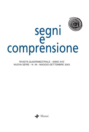 n. 49 maggio-agosto - rivista segni e comprensione