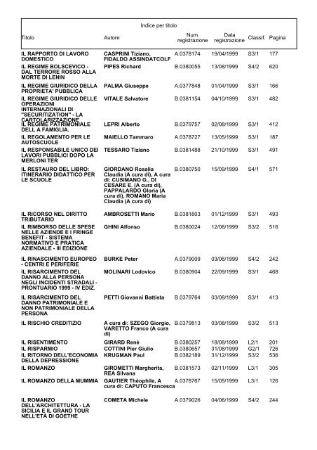 Bollettino Anno 1999 (aprile-dicembre) - Direzione Generale per i ...