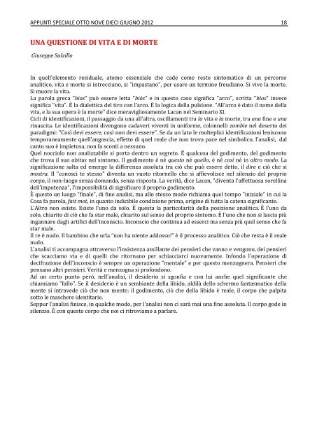 Scarica pdf - Scuola Lacaniana di psicoanalisi