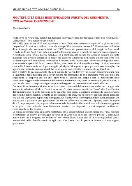 Scarica pdf - Scuola Lacaniana di psicoanalisi