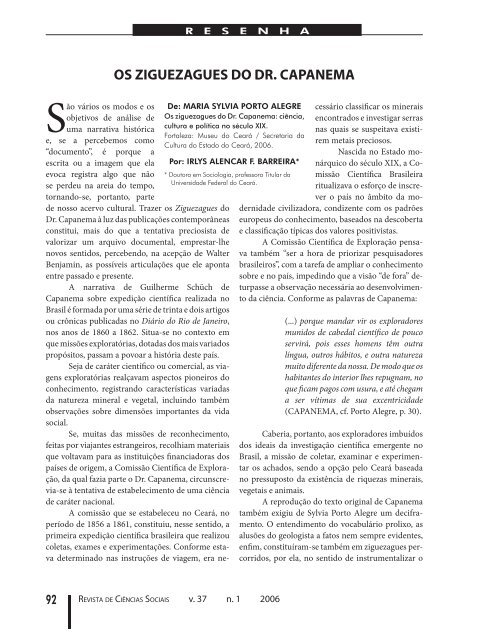 Os ziguezagues do Dr. Capanema, de Maria Sylvia Porto Alegre