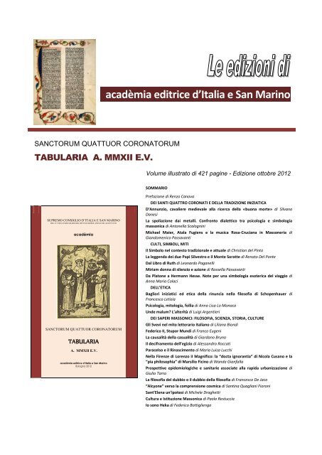 acadèmia editrice d'Italia e San Marino. - massoneriascozzese.it