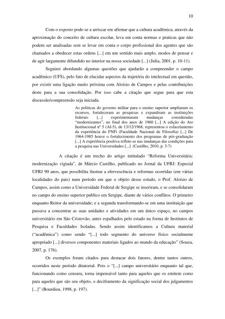 aspectos da trajetória acadêmica de josé aloísio de campos