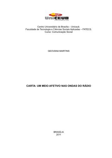 CARTA: UM MEIO AFETIVO NAS ONDAS DO RÁDIO - Biblioteca ...