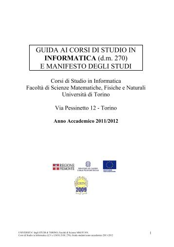 GUIDA AI CORSI DI STUDIO IN INFORMATICA - Università degli ...