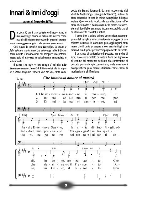 Musica nella Liturgia dicembre 2004 - Unione Cristiana Evangelica ...