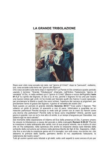 LA GRANDE TRIBOLAZIONE - Chiesa Cristiana Evangelica