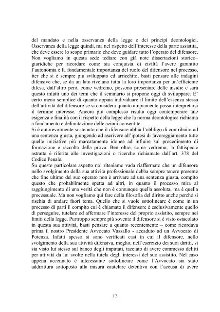 il ruolo del difensore - Camera Penale Veneziana
