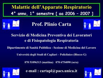 Le Polmoniti - Medicina - Università degli studi di Cagliari.