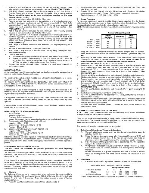 Premier™ Cryptococcal Antigen - Meridian Bioscience, Inc.