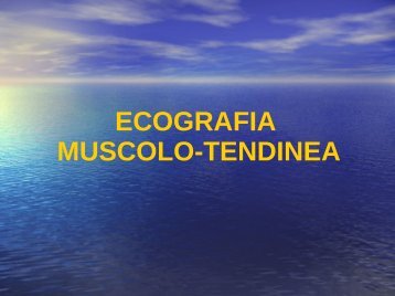 ECOGRAFIA MUSCOLO-TENDINEA - Reumatologia