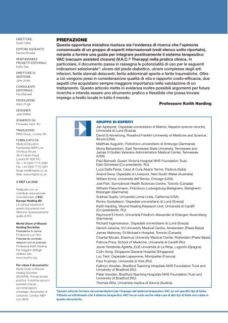 Il sistema vacuum assisted closure - Wounds International