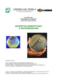 Antisettici, disinfettanti e antiparassitari - Azienda USL Roma H