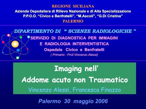 Addome acuto non traumatico