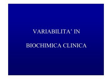 Variabilita in Biochimica clinica